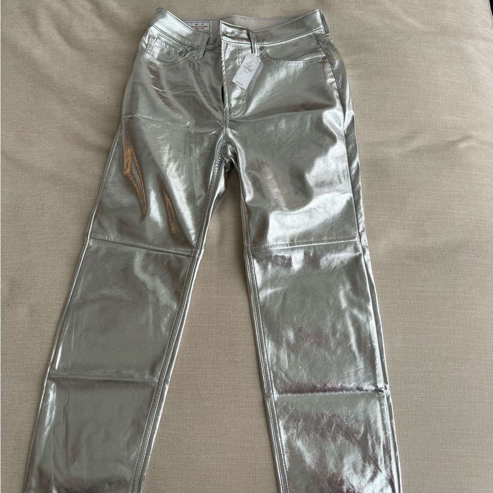 Gap metallic high rise straight leg pants NEW WITH TAGS